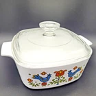 Vtg Corning Ware 1.5 Qt Friendship Country Festival Blue Birds W/PYREX Lid A7C