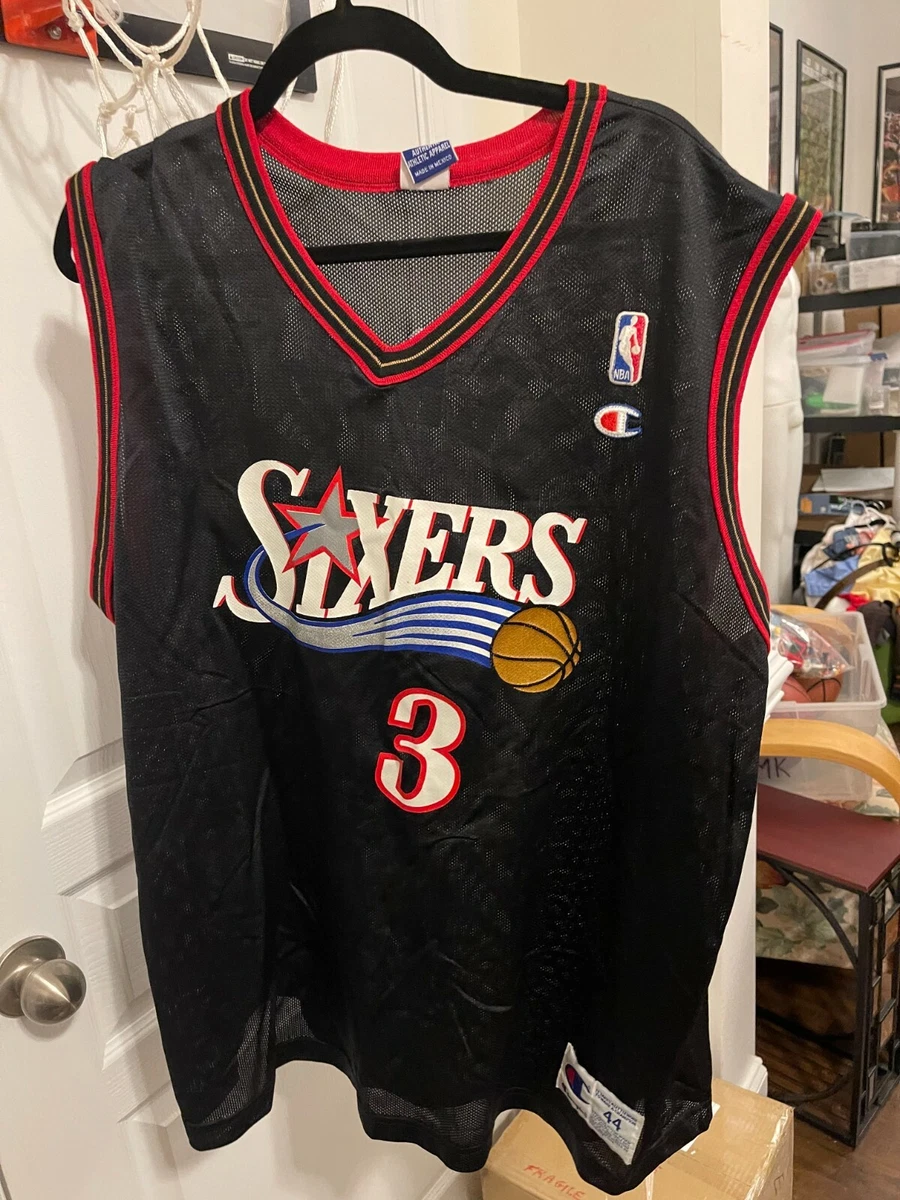 2000 Allen Iverson Philadelphia 76ers Sixers Champion Euro Cut NBA Jersey  Size Large – Rare VNTG