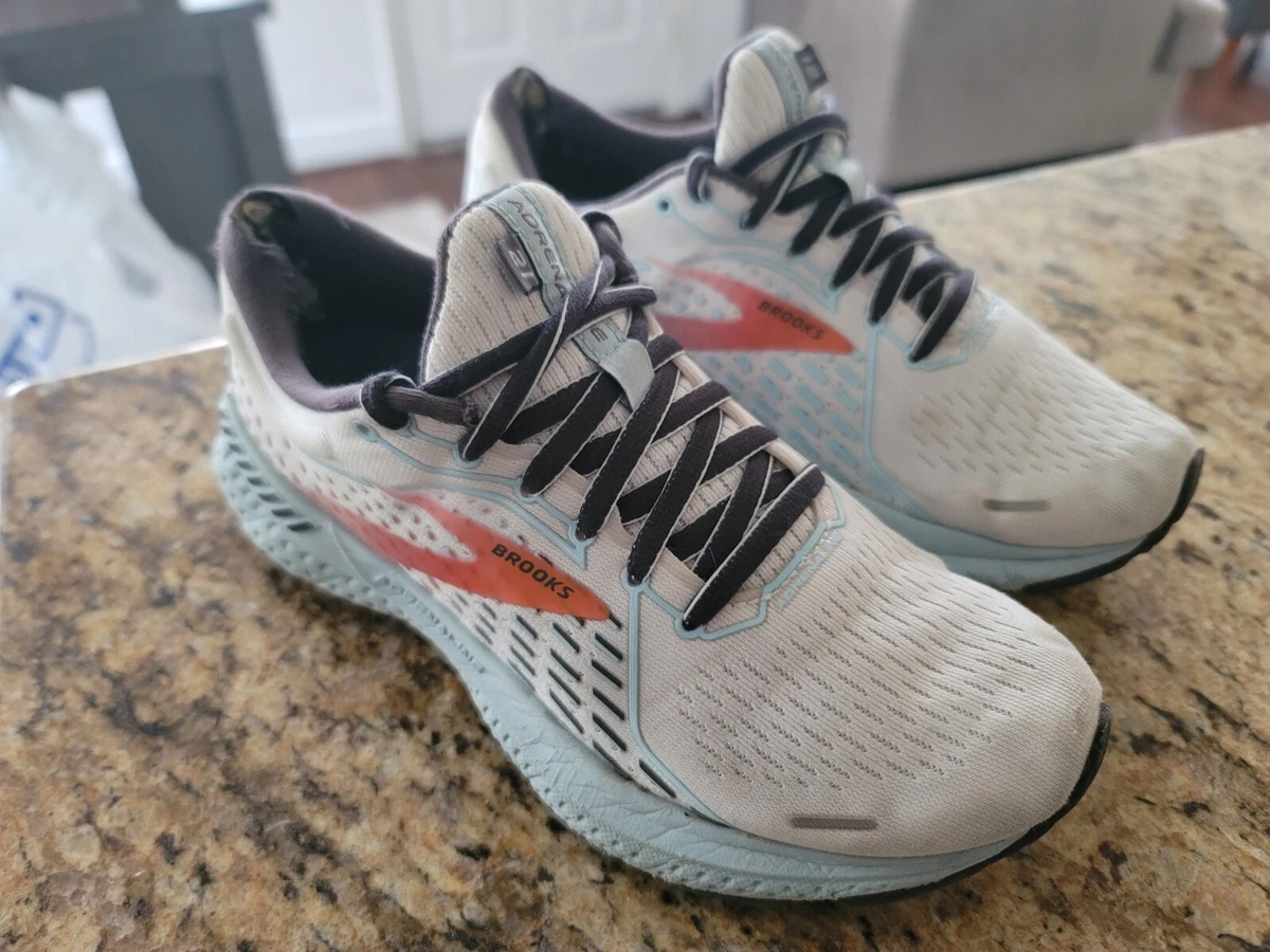 Brooks Adrenaline GTS 21 Sneakers Womens Size 8 White Blue