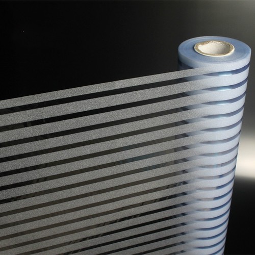 White Privacy Frosted Film Frost Glass Window Film Striped Shutters Sticker New - Picture 2 of 7