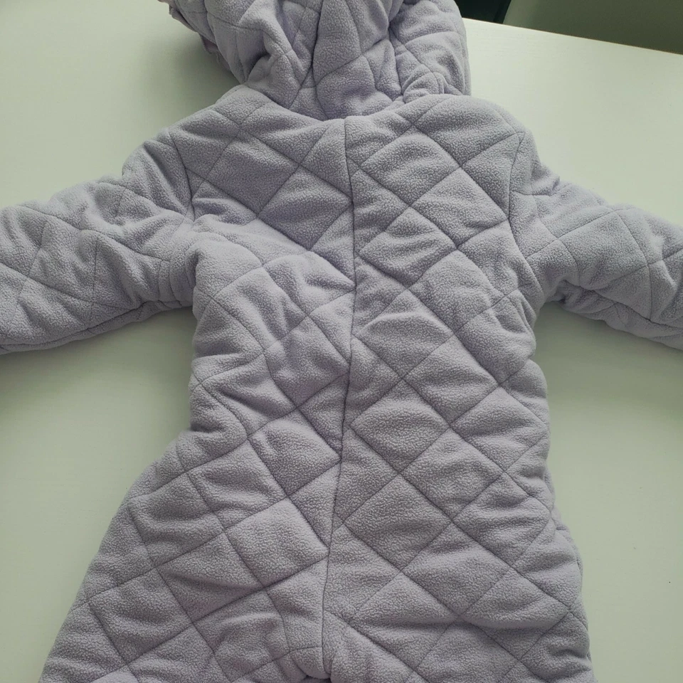 Маленький чудо цельный Snowsuit флис размер 12 месяцев фиолетовый с варежками - Изображение 4 из 4
