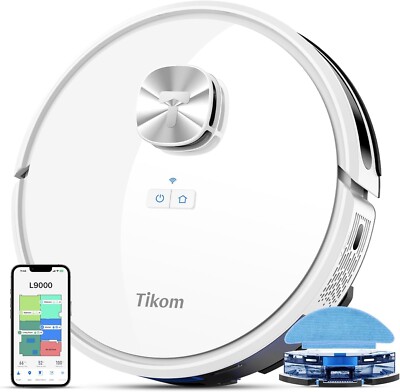 Tikom L9000 Saugroboter, 4000Pa, Wischfunktion, LiDAR, WLAN, 150 Min, No-Go-Zone