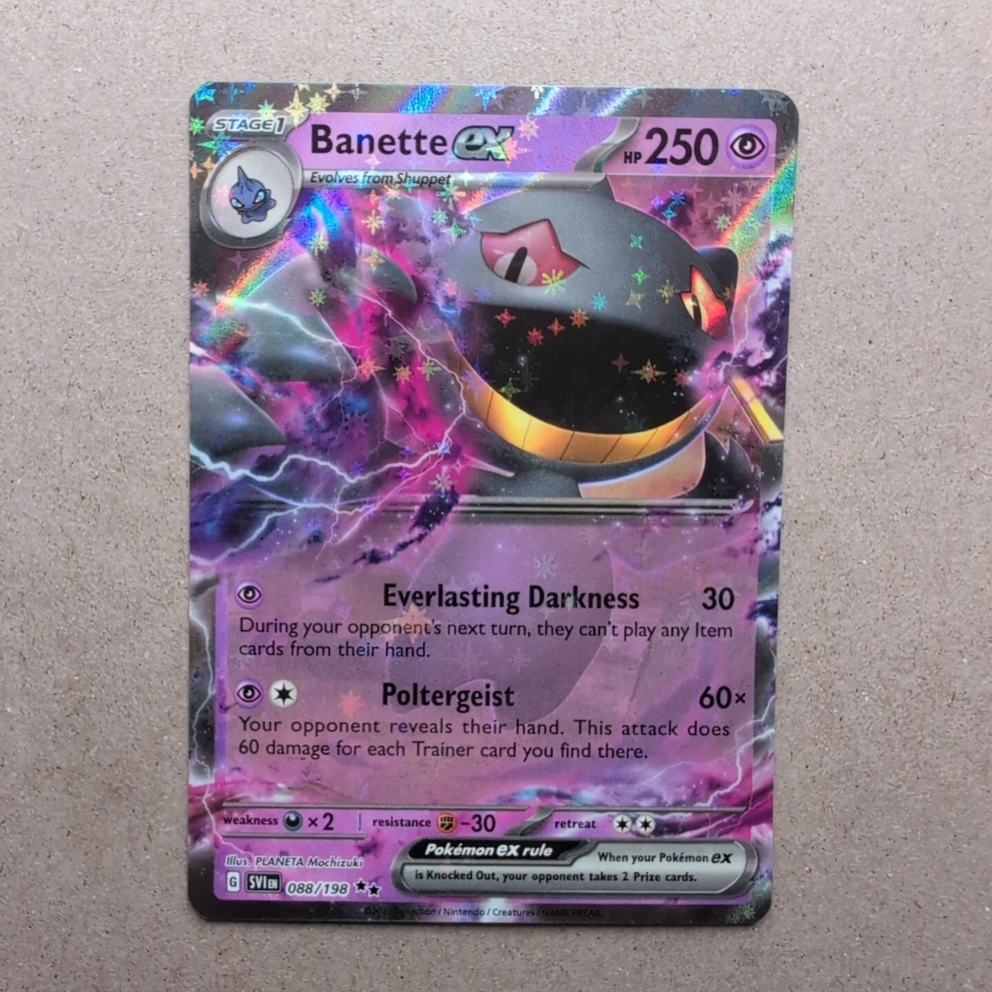 Banette EX 88/198 Pokemon 2023 Scarlet & Violet Holo Double Rare NM