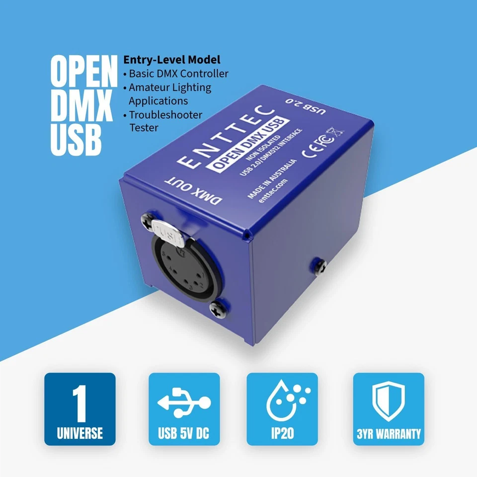 Enttec Open DMX USB 70303 Lighting Interface - Image 2 of 4