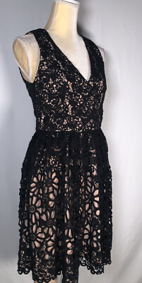 French Connection Women Dress Flare 6 Embroidered Lace Cocktail Evening New $298