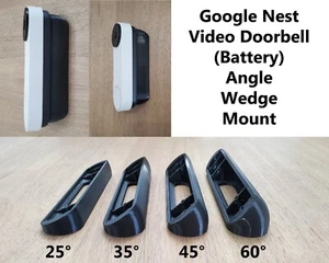 Google Nest Video Doorbell Battery Wedge Angle Mount Bracket Holder 3D Printed