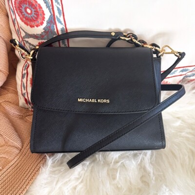 NWT MICHAEL KORS Sofia Small Saffiano Leather Satchel Black 35F8GO5S5L 