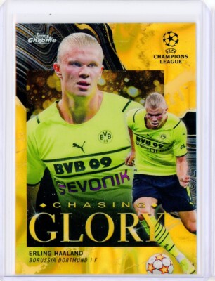2021-22 Topps UEFA Champion Chrome ERLING HAALAND Gold Lava