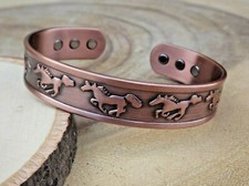 Pure Copper Magnetic Bracelet Arthritis Therapy Cuff Bangle Horse Western Cuff