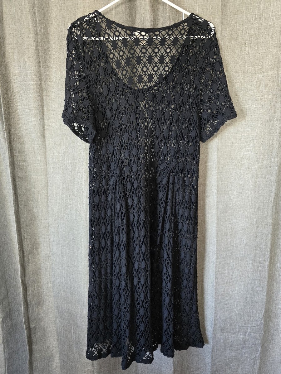 Vintage Mayvens Of California Open Knit Short Sleeve 90s Dress