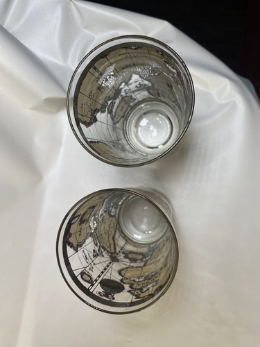 2 bicchieri vintage Cera con mappe, oro e nero: Highball (s), 5 5/8", 12 oz - Foto 7 di 9