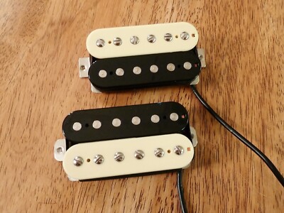 HUMBUCKER PICKUP SET ZEBRA NICKEL SILVER BASEPLATE ALNICO 8 FOUR CONDUCTOR WIRED