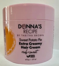 Donna's Recipe by Tabitha Brown Sweet Potato Pie Extra Creamy Hair Cream 6 oz