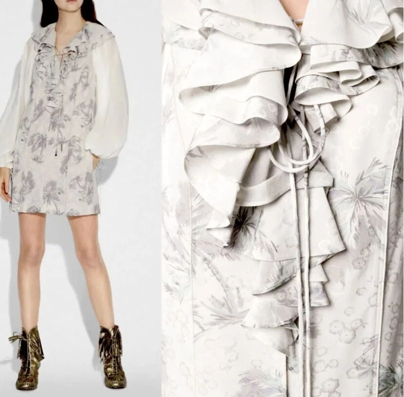 Mini abito da donna nuovo con etichette Coach palma taglia 2 $695 passerella lusso