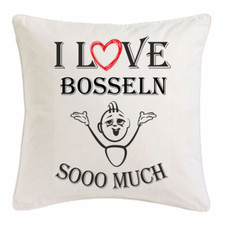 I Love Bosseln KISSENBEZUG 40X40cm Ich Liebe Bosseln Weiss 146255