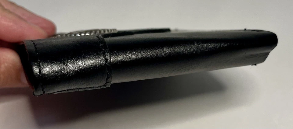 Billetera de cuero negra plegable vintage Jack Daniels Old Time NO 7 marca Foto 3 de 4