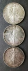 1987, 1991, and 1991 $1 American Silver Eagle Dollars