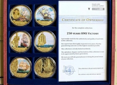HMS Victory 250th Anniversary Commemorative Coin Set w/ COA