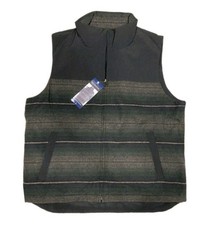 Pendleton Men's L Wool Rich Blend Insulated Vest Full Zip Green Stand Collar