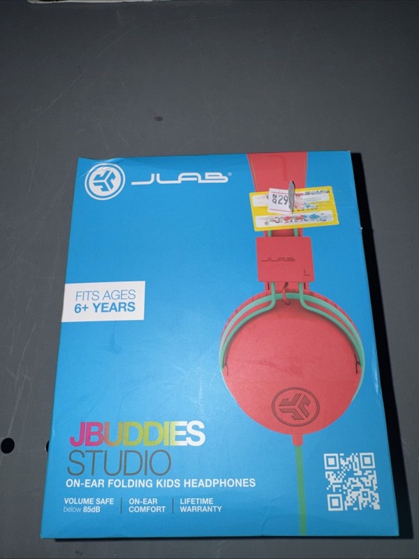 JLab JBuddies Studio On-Ear Kids Wired Headphones- Orange/ Green