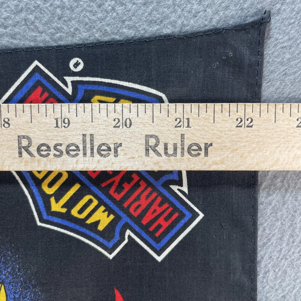 Harley-Davidson Bandana Black Eagle Red Stars Motocicleta Hecha en EE. UU. Años 90 Foto 4 de 4