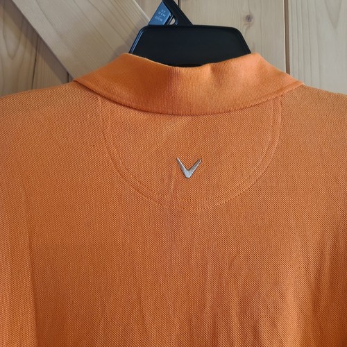 Polo sportiva Callaway Golf manica corta arancione cotone pettinato uomo nuova con etichetta taglia large - Foto 7 di 9