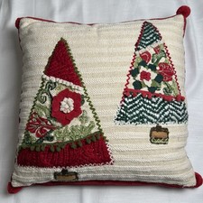 Holiday Embellished Christmas Tree Decorative Throw Pillow Zip Cover 16  x16  