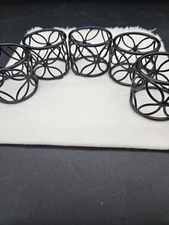 5 Black Metal Geometric Napkin Rings Modern Contemporary Industrial Decor