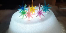 Set of 6 Small Aurora Snowflake Stars For Ceramic Christmas Tree. Toppers