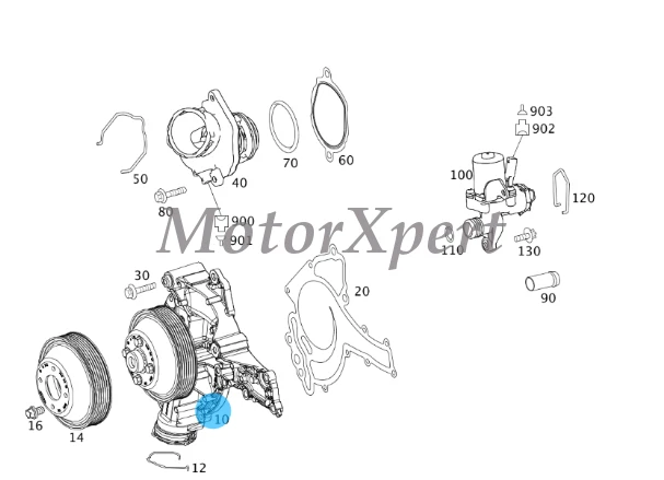 2722000401 OEM Febi Water Pump for Mercedes-Benz C230 C250 C280 C300 C350 CLK350 - Image 4 of 4