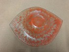 Vintage Shallow Glass Dish - red & clear oval, shaped like an eye, 9"x7"x1.5" — photo 3