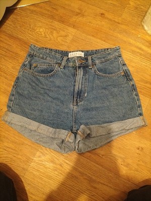 Damen Denim&Co Größe 8 Denim Hotpants Tuen Up Saum