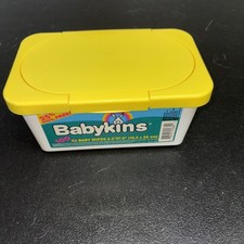 Empty Vintage Plastic Baby Wipes Container Babykins VGC