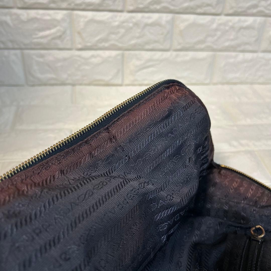 PRADA Chain Shoulder Bag Triangle Logo Nylon Navy thumbnail 20