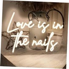 Love is in The Nails Neon Sign Spa Beauty Room Brows Lashed Salon 40 CM C