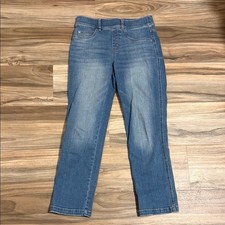 Spanx Ankle Skinny Jeans Women's Small Shape Pull On High Rise Medium Wash