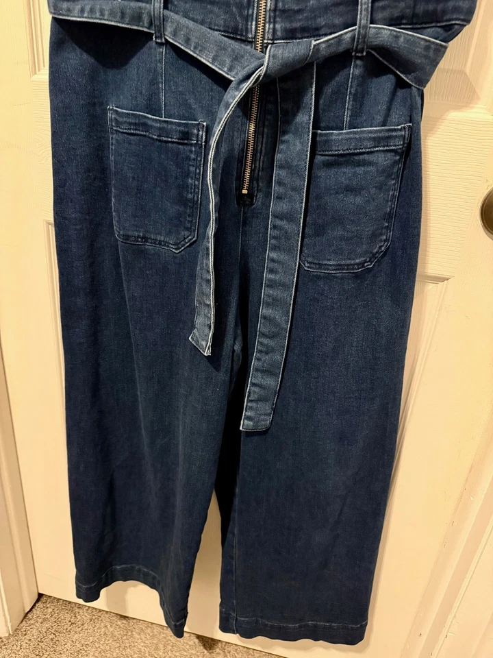 Anthropologie Maeve Colette Weekend Blue Denim Jumpsuit Plus 16W, Wide Legs - Image 4 of 4