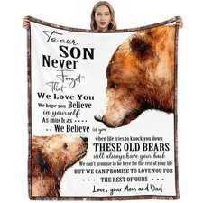 Gifts for Son from Mom and Dad Fathers Day Birthday Gifts to My Son Blanket Boys