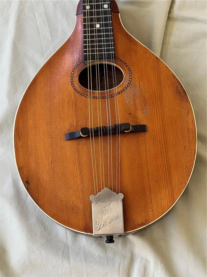 Винтажный ca. 1917 Gibson США стиль мандолина овальное отверстие тыквы верхний мягкий проект - Изображение 2 из 4