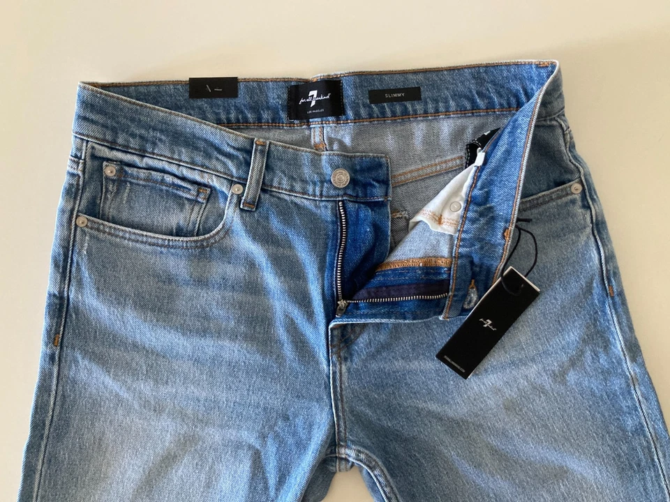 7 For All Mankind Slimmy. Pantalón vaquero azul. W32 - Imagen 4 de 4