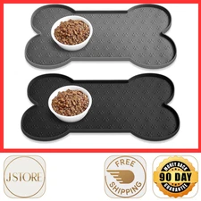 Dog Food Mat Anti-Slip Silicone Dog Bowl Mat Thicker Pet Placemat Waterproof ...