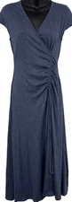 Max Studio Women Dress Size Small S Stretch Cap Bodycon Sheath Midi Blue NWT New