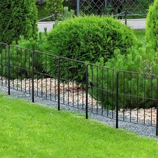 10 Pack Decorative Metal Garden Fencing Panels Lawn Border Edging Animal Barrier