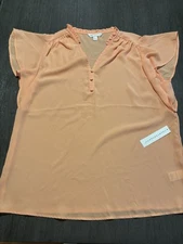 NWT Counterparts Women's Summer  Blouse in Mango Size L