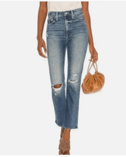 Mother Jeans 25 Superior Blue Ankle Distresse...