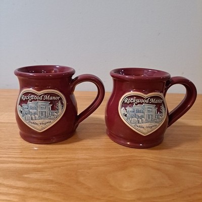 Deneen Pottery Stone Manor Bed & Breakfast Set of 2 Mugs Lovettsville Virginia
