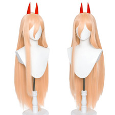 Power Wig Chainsaw Man Anime Cosplay Hair Wigs for Men Women Costume with Horns