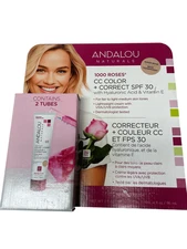Andalou Naturals 1000 Roses CC Color+ Correct Sheer Beige SPF30 2 Ounce 2pk