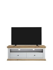 Image of Burford Wide TV Unit Fits Up to 60 Inch TV with Grey and Oak Finish Living Room