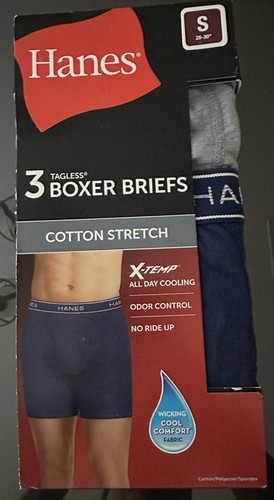Hanes 3er Pack Herren Stretch Boxershorts Gr. Small Mehrfarbig Unterwäsche NEU - Bild 1 von 5